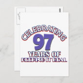 Grappige 97ste verjaardag design briefkaart (Voorkant / Achterkant)