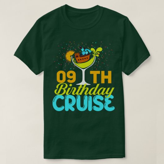 Grappige 9e verjaardag cruise t-shirt (Design voorkant)