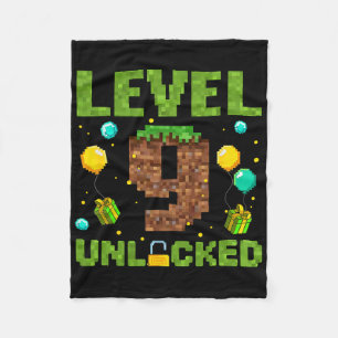 Grappige 9e verjaardag jongen gamer niveau 9 ontgr fleece deken