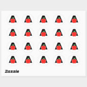 Grappige A Voor Appel  Ronde Sticker (Vel)