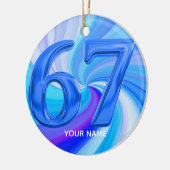 Grappige aangepaste 67 meme keramisch ornament (Links)