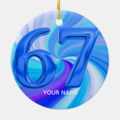 Grappige aangepaste 67 meme keramisch ornament (Achterkant)