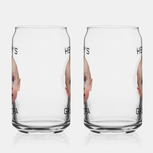 Grappige aangepaste Baby gezicht Blikvorm Glas (Links)