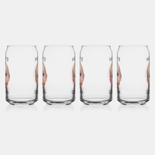 Grappige aangepaste Baby gezicht Blikvorm Glas (Links)