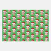 Grappige aangepaste Baby gezicht foto Santa Head Inpakpapier Vel (Voorkant 3)