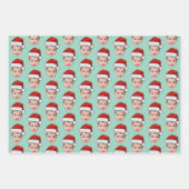 Grappige aangepaste Baby gezicht foto Santa Head Inpakpapier Vel (Voorkant 2)