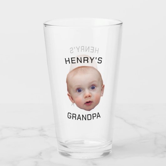 Grappige aangepaste Baby gezicht Glas (Achterkant)