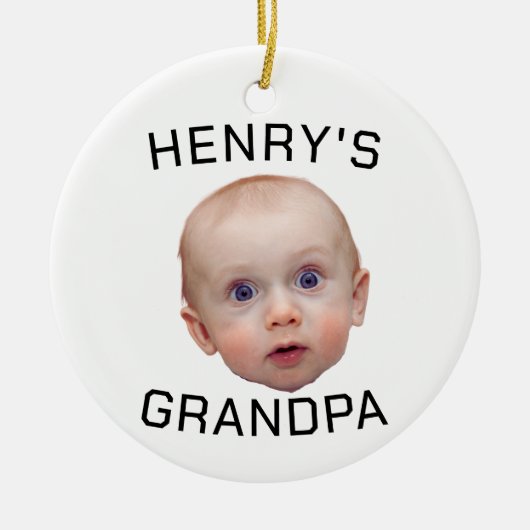 Grappige aangepaste Baby gezicht Keramisch Ornament (Voorkant)