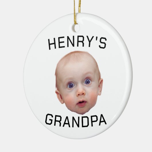 Grappige aangepaste Baby gezicht Keramisch Ornament (Links)