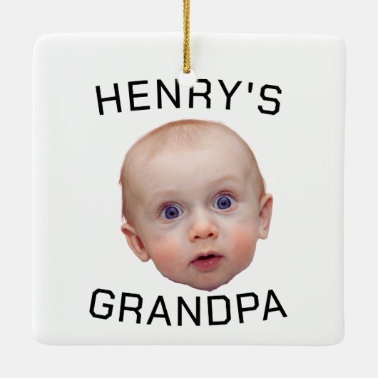 Grappige aangepaste Baby gezicht Keramisch Ornament (Achterkant)