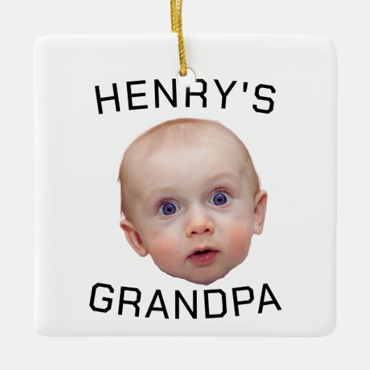 Grappige aangepaste Baby gezicht Keramisch Ornament (Voorkant)