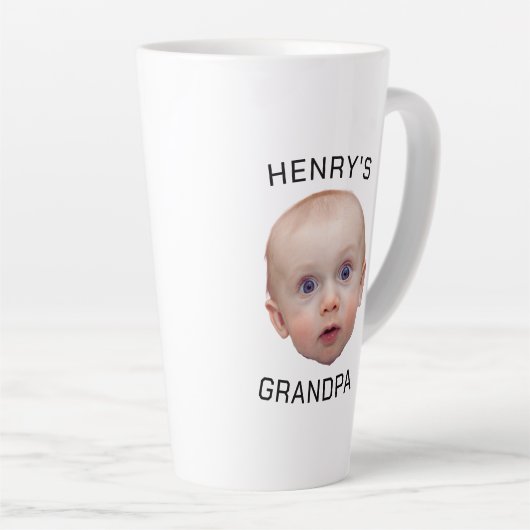 Grappige aangepaste Baby gezicht Latte Mok (Rechterhoek)