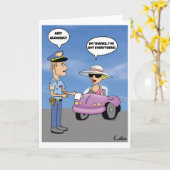 Grappige aangepaste cartoon drinkde & drijfkaart kaart (Gele Bloem)