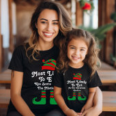 Grappige aangepaste familie kerst meest waarschijn t-shirt