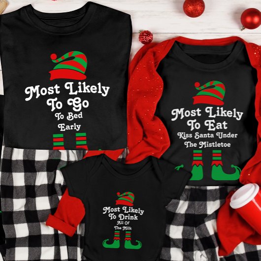 Grappige aangepaste familie kerst meest waarschijn t-shirt