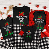 Grappige aangepaste familie kerst meest waarschijn t-shirt