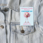 Grappige aangepaste familiereünie Flamingo Button (Insitu)