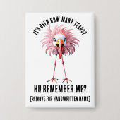 Grappige aangepaste Flamingo Flocking schokkende r Button (Voorkant)