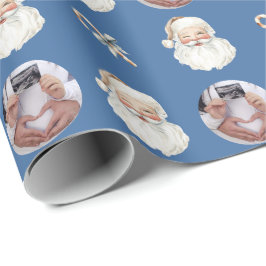 Grappige Aangepaste Foto Baby Aankondiging Kerstmi Cadeaupapier