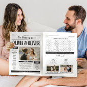 Grappige aangepaste foto krant bruiloft uitnodigin kaart