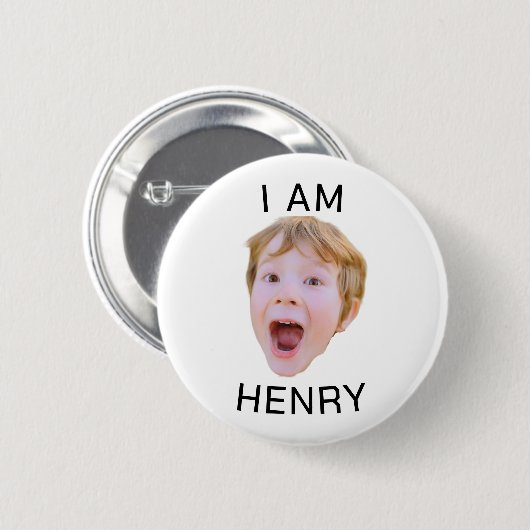 Grappige aangepaste gezicht Button verjaardagsfees (Voorkant /achterkant)