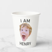 Grappige aangepaste gezicht cups verjaardagsfeestj papieren bekers (Voorkant)