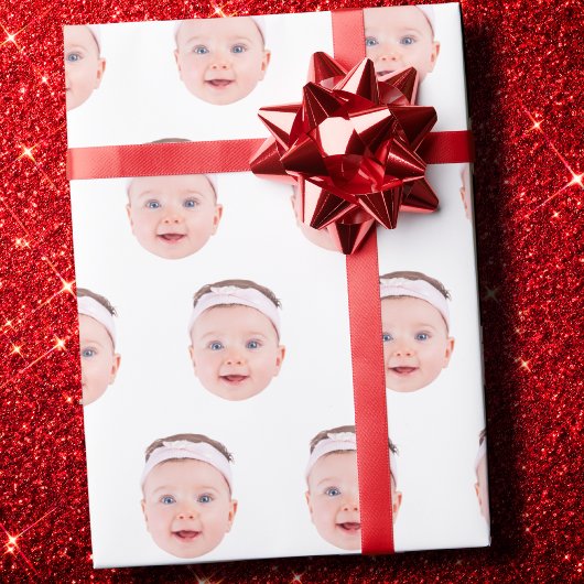 Grappige aangepaste gezicht foto cadeau wrap cadeaupapier