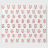 Grappige aangepaste gezicht foto cadeau wrap cadeaupapier (Vlak)