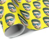 Grappige aangepaste gezicht foto hoofd cadeaupapier (Rol Hoek)