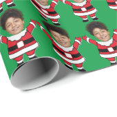 Grappige aangepaste gezicht foto Santa Head gepers Cadeaupapier (Rol Hoek)