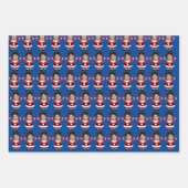 Grappige aangepaste gezicht foto Santa Head gepers Inpakpapier Vel (Voorkant 3)