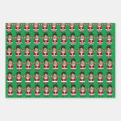 Grappige aangepaste gezicht foto Santa Head gepers Inpakpapier Vel (Voorkant 2)