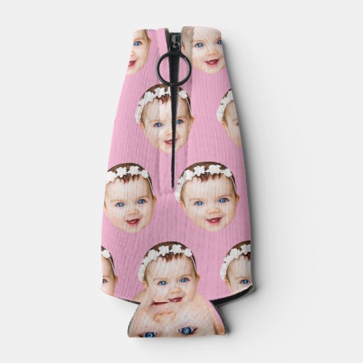 Grappige aangepaste gezicht Koelbox, gepersonalise Flesjeskoeler (Achterkant)