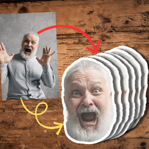 Grappige aangepaste gezicht Sticker   Gezicht en f