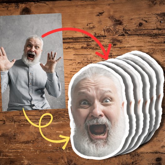 Grappige aangepaste gezicht Sticker | Gezicht en f