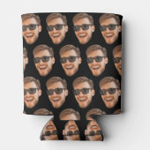 Grappige aangepaste gezicht uitgesneden foto blikjeskoeler (Achterkant)