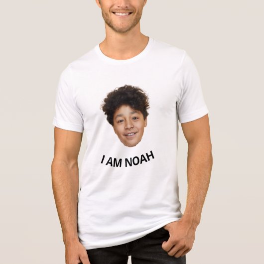 Grappige aangepaste gezicht verjaardag Tri-Blend shirt (Voorkant)