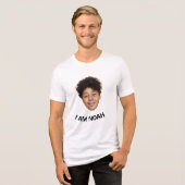 Grappige aangepaste gezicht verjaardag Tri-Blend shirt (Voorkant volledig)