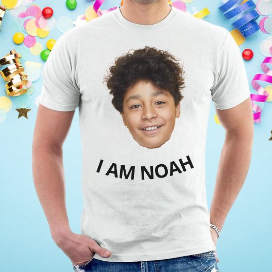 Grappige aangepaste gezicht verjaardag Tri-Blend shirt