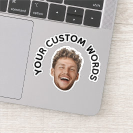 Grappige aangepaste gezichtsfoto met gepersonalise sticker