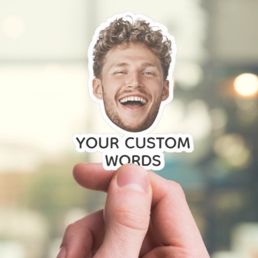 Grappige aangepaste gezichtsfoto met gepersonalise sticker