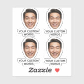 Grappige aangepaste gezichtsfoto met gepersonalise sticker (Vel)