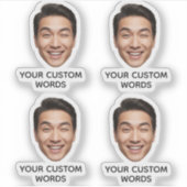 Grappige aangepaste gezichtsfoto met gepersonalise sticker (Voorkant)