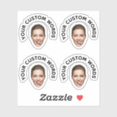 Grappige aangepaste gezichtsfoto met gepersonalise sticker (Vel)