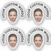 Grappige aangepaste gezichtsfoto met gepersonalise sticker (Voorkant)