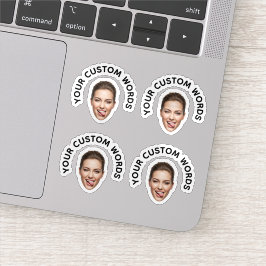 Grappige aangepaste gezichtsfoto met gepersonalise sticker