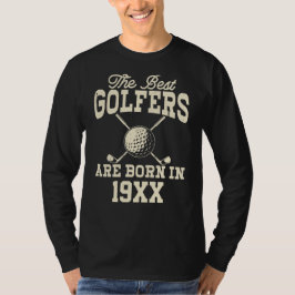 Grappige aangepaste golf jaar geboren naam t-shirt