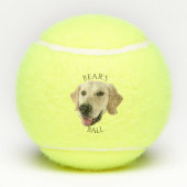 Grappige aangepaste hond foto hoofd naam tennisballen (Achterkant)