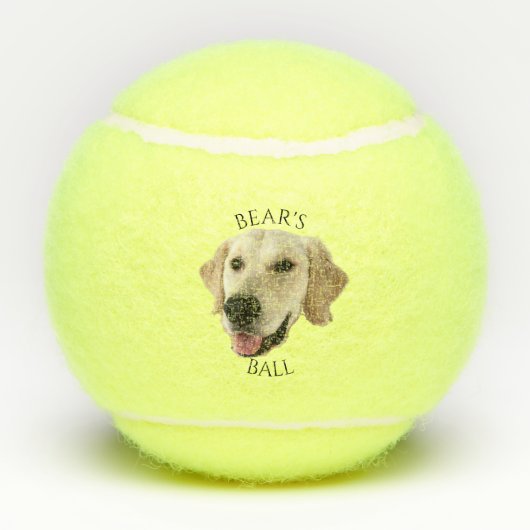Grappige aangepaste hond foto hoofd naam tennisballen (Achterkant)