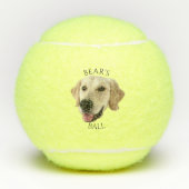 Grappige aangepaste hond foto hoofd naam tennisballen (Voorkant)